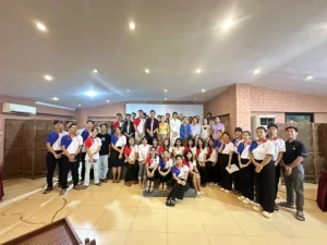 Students and staff in a group photo at Kanji Masters Academy